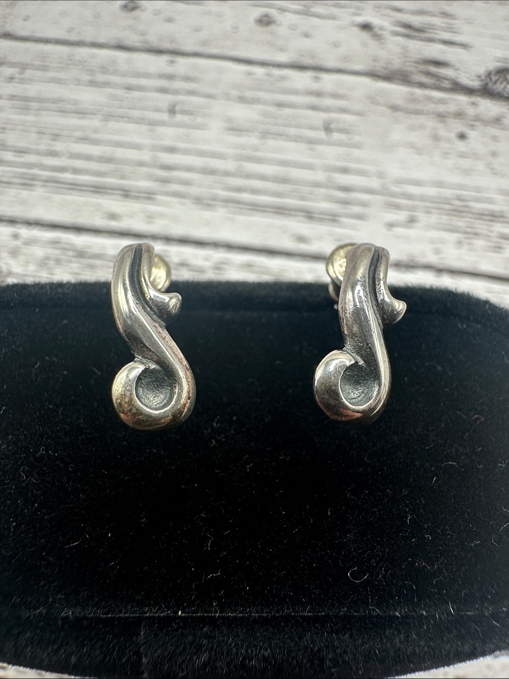 Silver Music Note Stud Earrings